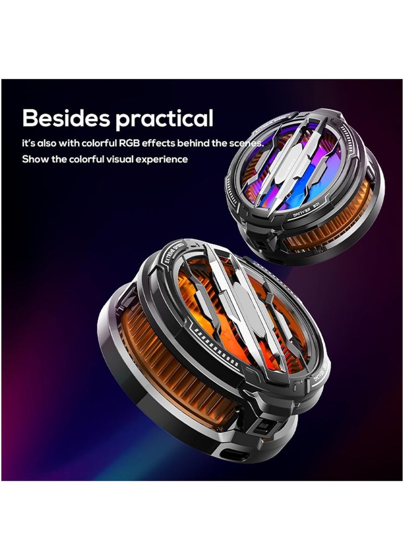 Magnetic Phone Cooler, Portable Phone Cooling Fan, Universal Phone Fan Cellphone Radiator for iOS/Android/Tiktok Live Streaming ect,Black+RGB - Image 5