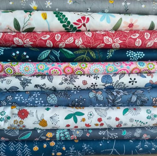 LMAEZNER 7Pcs 20" x 20" Cotton Fabric DIY Making Supplies Quilting Patchwork Fabric Fat Quarter Bundles DIY for Quilting Cotton Patchwork Cushions (10pcs Dark Mix, 20 x 20 inches) - Image 1