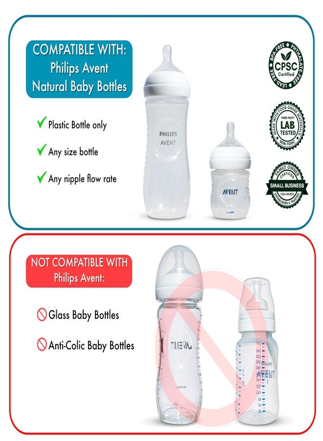 BelBeyo Self-Feeding Kit for Philips Avent Natural Baby Bottles 2-Count, Weighted Straw Attachment for Natural Response Nipples with Bottle Handles and Cleaning Brush, 4+ Months (for Plastic Bottles) - Image 3