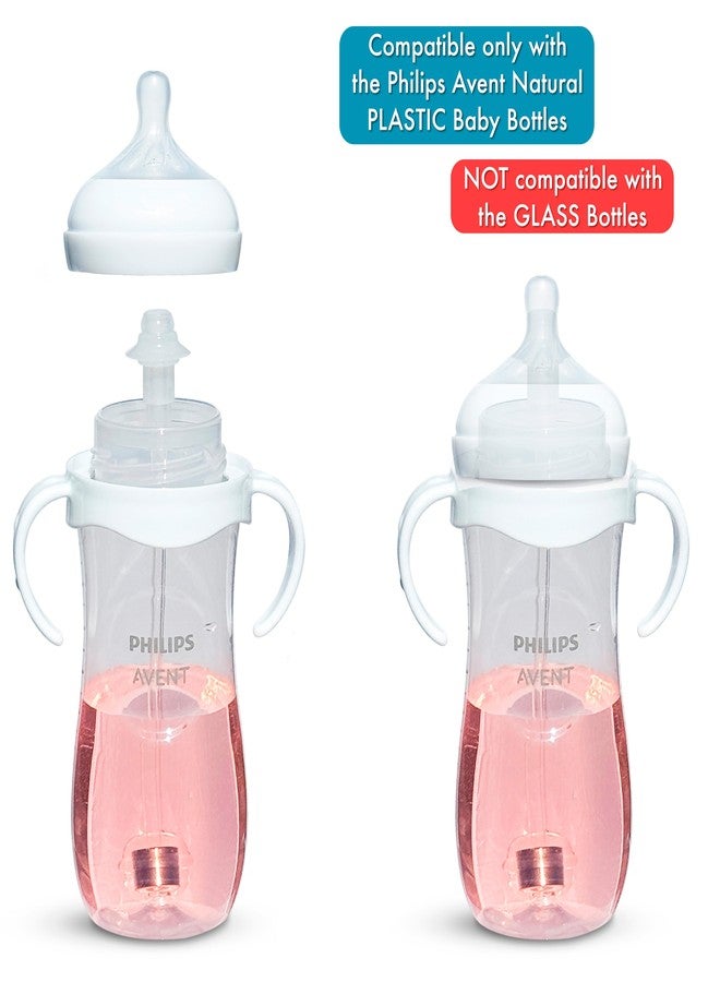 BelBeyo Self-Feeding Kit for Philips Avent Natural Baby Bottles 2-Count, Weighted Straw Attachment for Natural Response Nipples with Bottle Handles and Cleaning Brush, 4+ Months (for Plastic Bottles) - Image 4