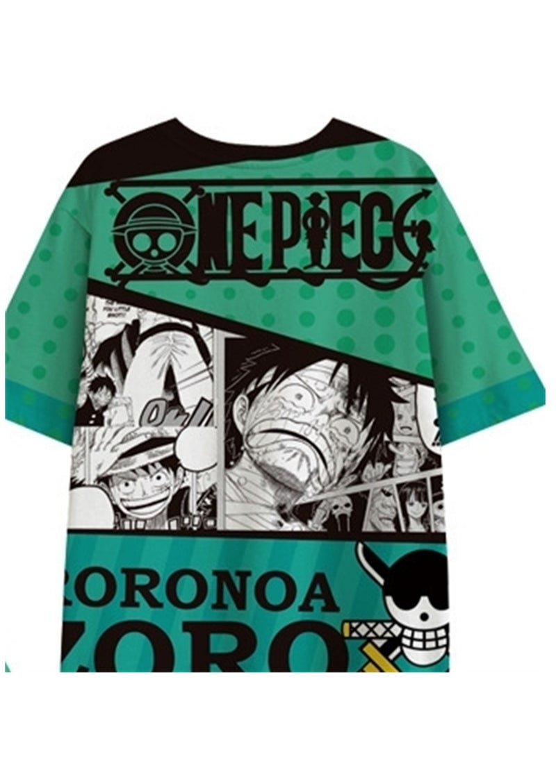 Generic - Summer new One Piece Luffy anime peripheral 3D digital printing T-shirt casual and comfortable short-sleeved T-shirt - Image 1