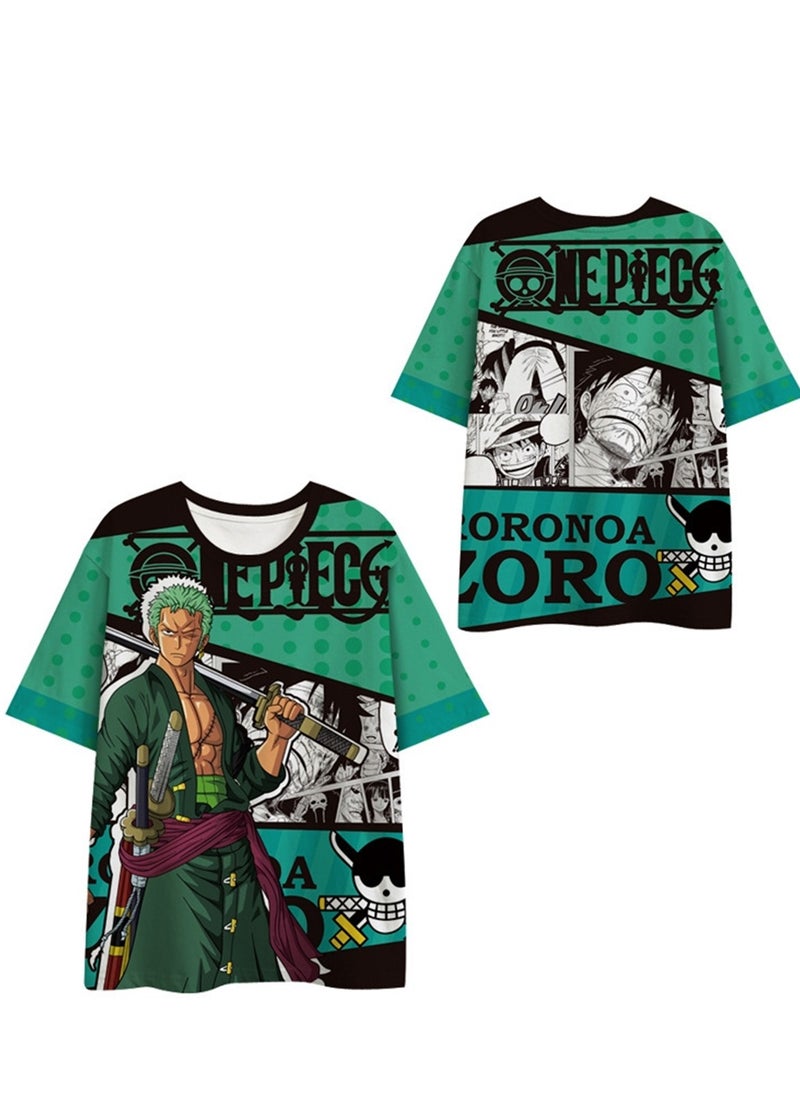 Generic - Summer new One Piece Luffy anime peripheral 3D digital printing T-shirt casual and comfortable short-sleeved T-shirt - Image 1