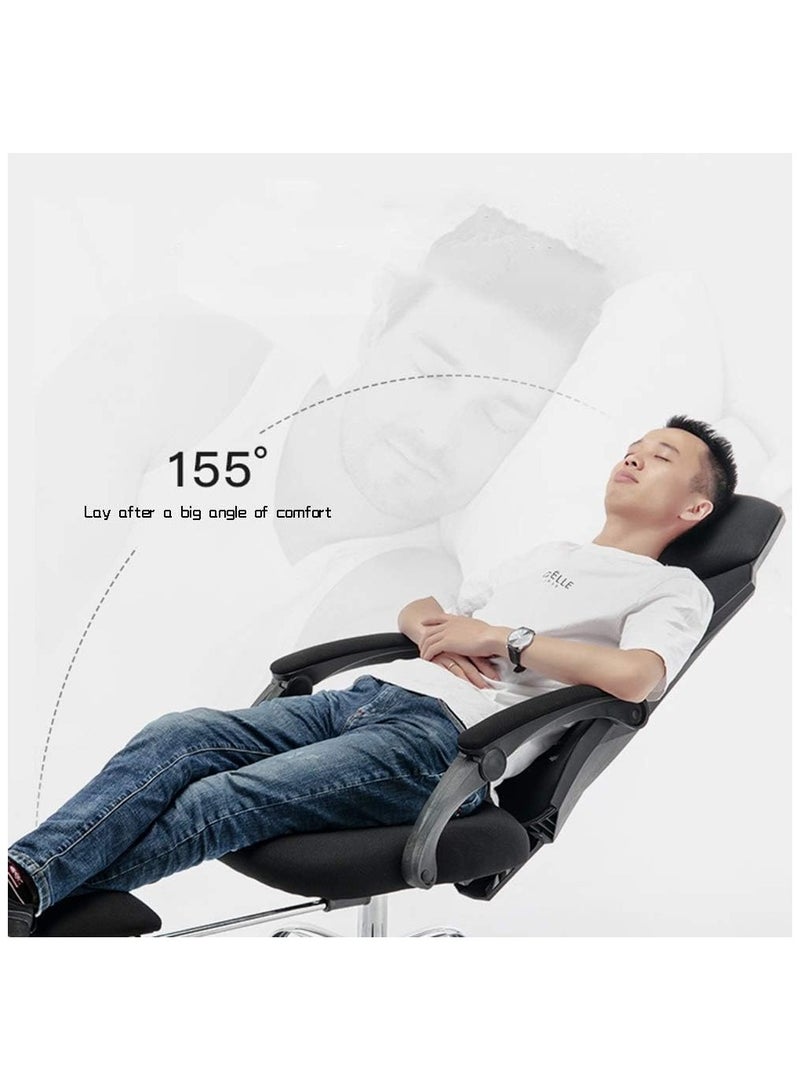 AL WADI FURNITURE Ergonomic High Back Executive Mesh Office Chair - Breathable, Lumbar and Spine Support, Curved Back, Adjustable Height, Reclining Swivel with Footrest, Black - Image 5