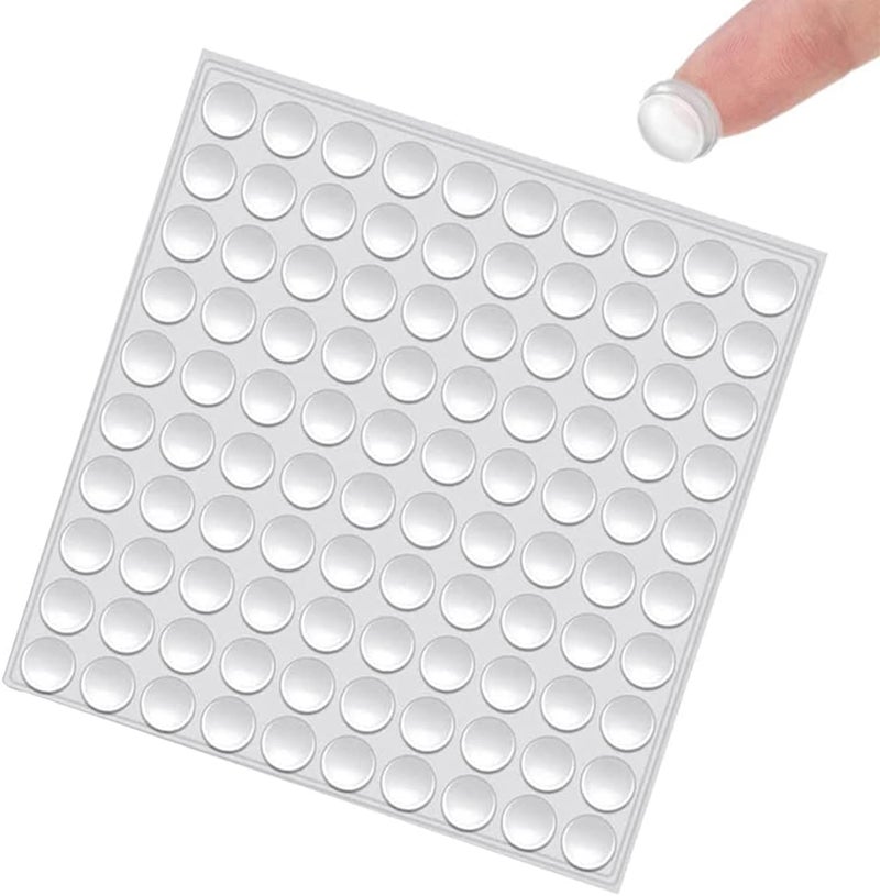 Set of 100 Pieces Round Adhesive Silicone Bumper Door Cabinet Drawer Safety Stopper Mute Buffer Door Protector for Home (3x8 mm, Clear) 1 Sheet - Image 1