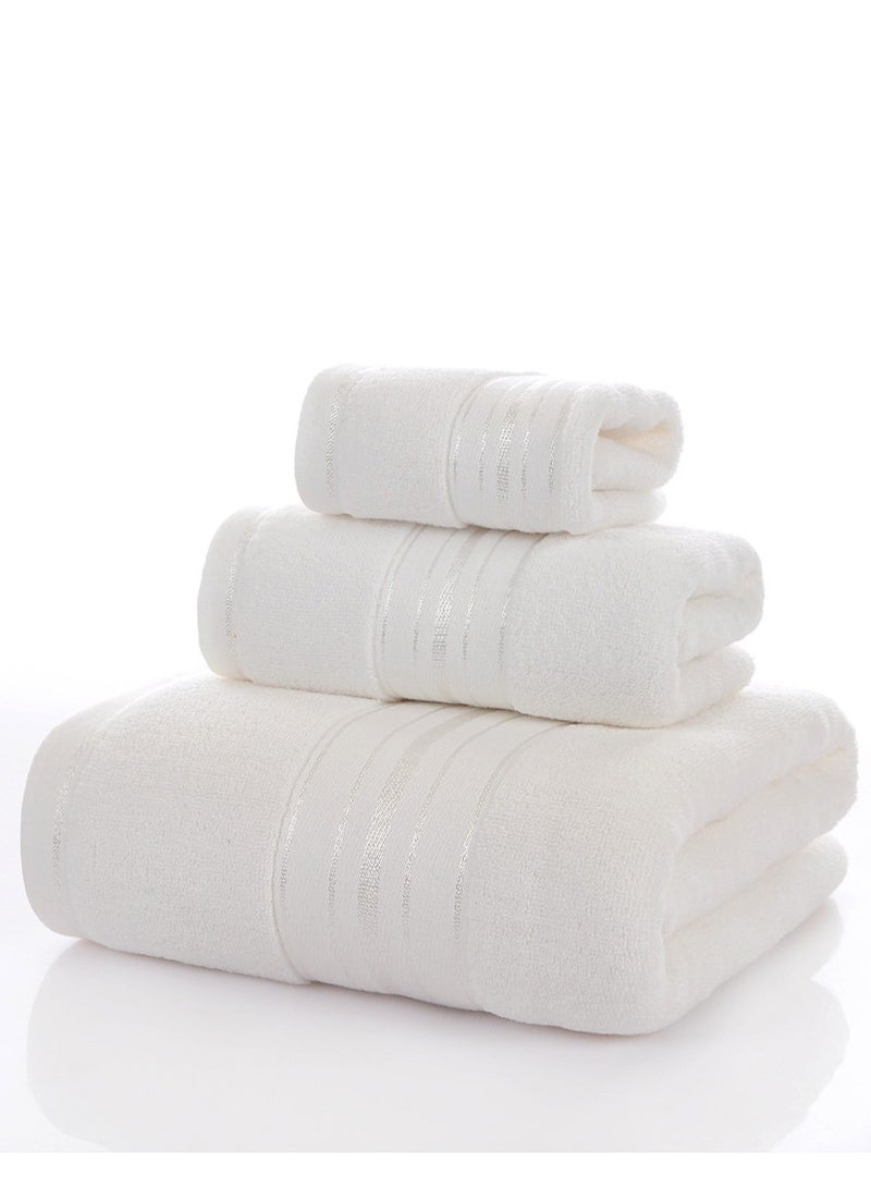 Gigglejoy 3-piece towel set; 1 bath towel, 1 towel, and 1 square towel -100% combed cotton quick drying high water absorption thick bath towel - hotel quality soft, suitable for bathtubs and spas - Image 1