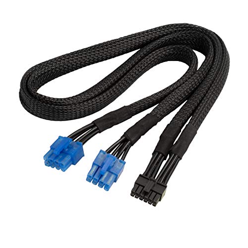 SilverStone Technology PP12-PCIE, 2 x PCIe 8 pin (PSU) to 12 pin (GPU) Power Cable for 2nd Gen Modular PSUs, SST-PP12-PCIE - Image 1