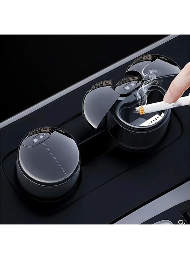 منفضة سجائر للسيارة السوداء مع مستشعر الأشعة تحت الحمراء، غطاء يفتح ويغلق تلقائياً، وشاحن USB. - Image 5