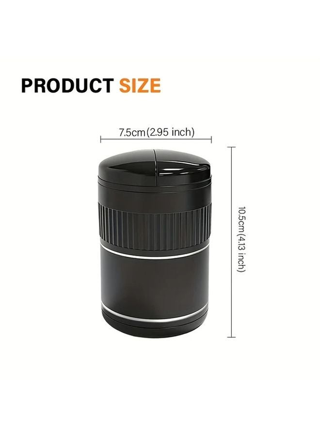 منفضة سجائر للسيارة السوداء مع مستشعر الأشعة تحت الحمراء، غطاء يفتح ويغلق تلقائياً، وشاحن USB. - Image 2