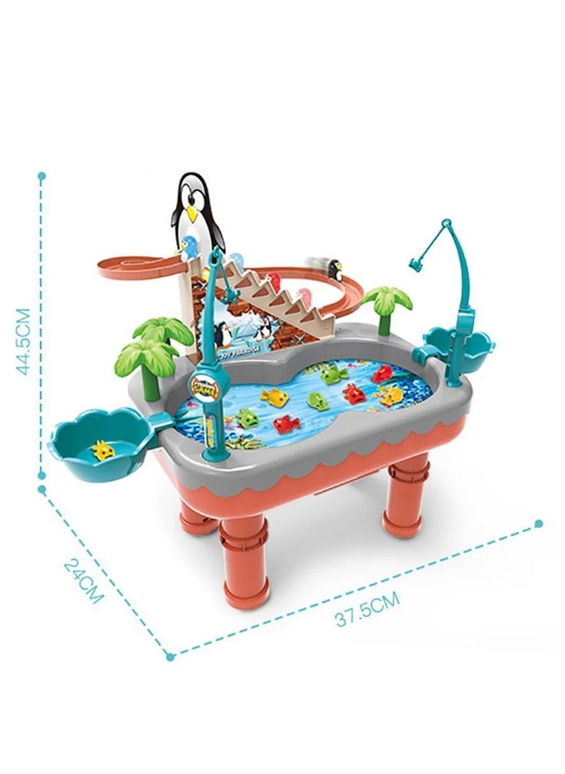 MUMS PLANET - GFToysishingame for Kids - Party Toy with Fishing Poles, Swimming Fish, Penguins and More. for Toddler Age 3 4 5 6 Year Old and up - Image 1