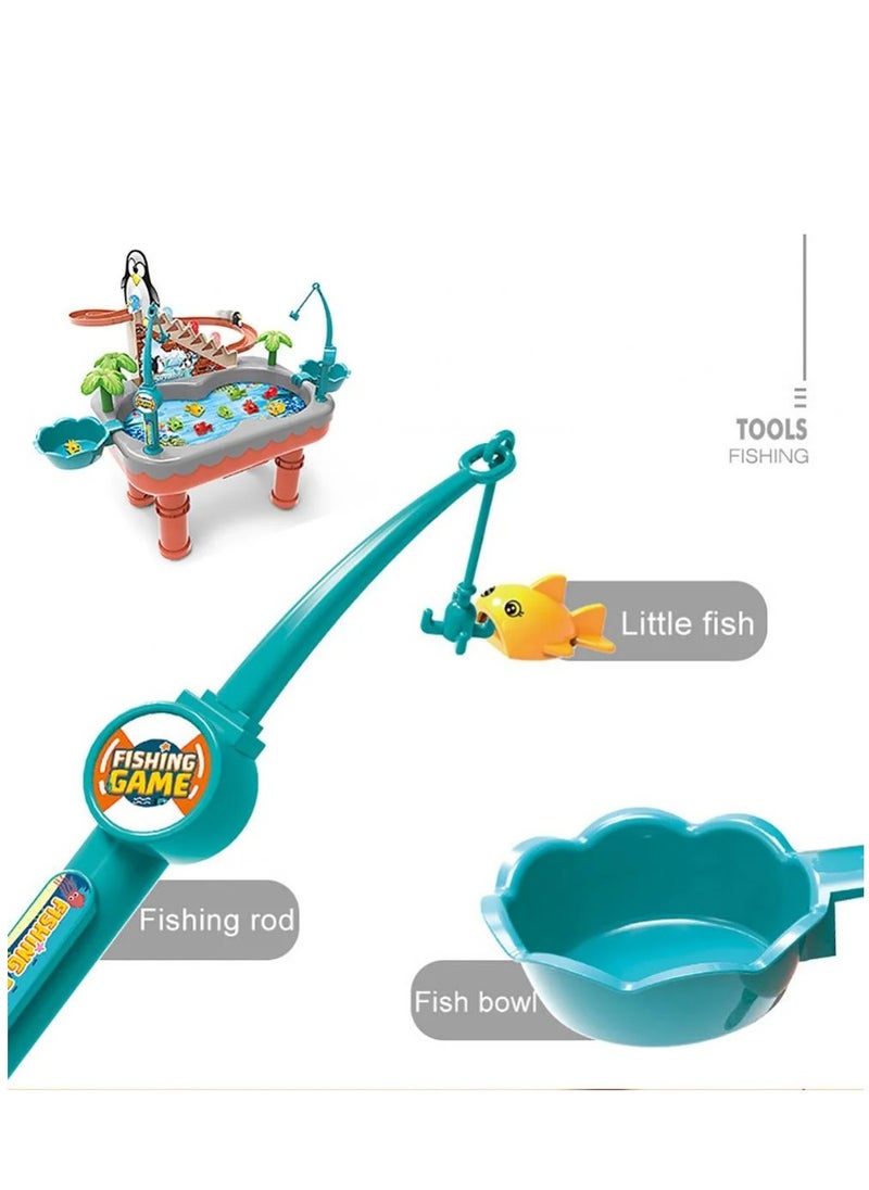 MUMS PLANET - GFToysishingame for Kids - Party Toy with Fishing Poles, Swimming Fish, Penguins and More. for Toddler Age 3 4 5 6 Year Old and up - Image 1