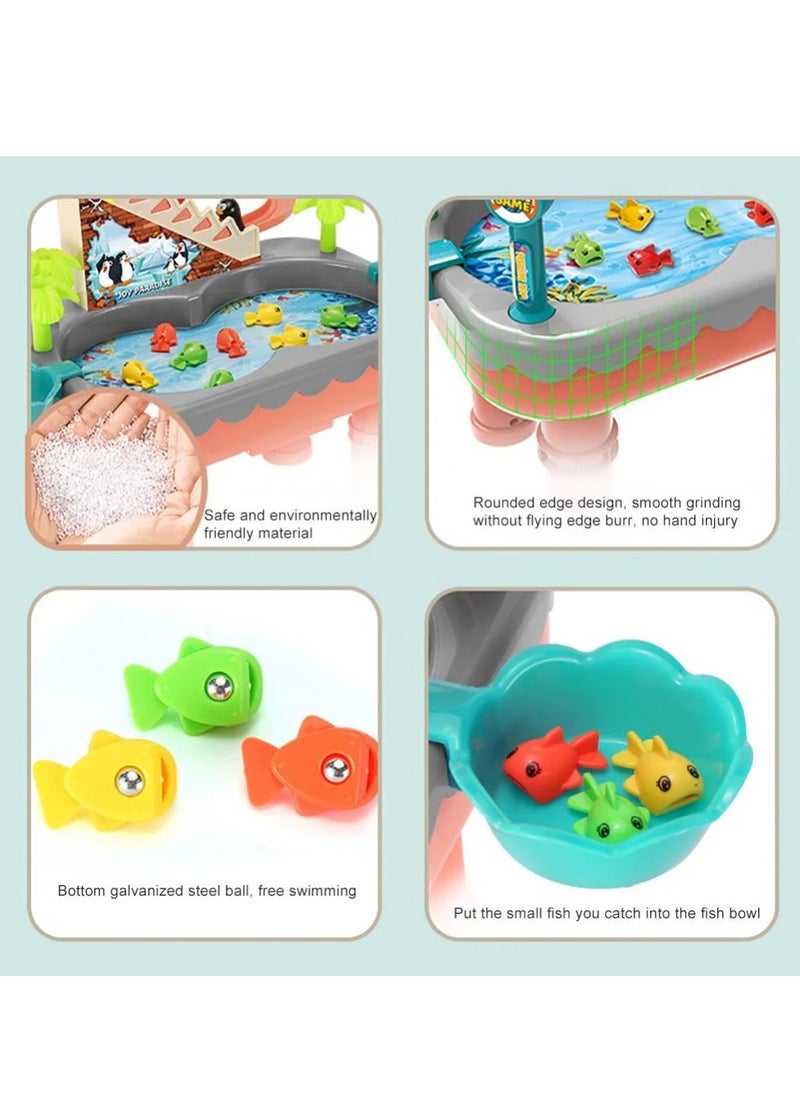 MUMS PLANET - GFToysishingame for Kids - Party Toy with Fishing Poles, Swimming Fish, Penguins and More. for Toddler Age 3 4 5 6 Year Old and up - Image 1
