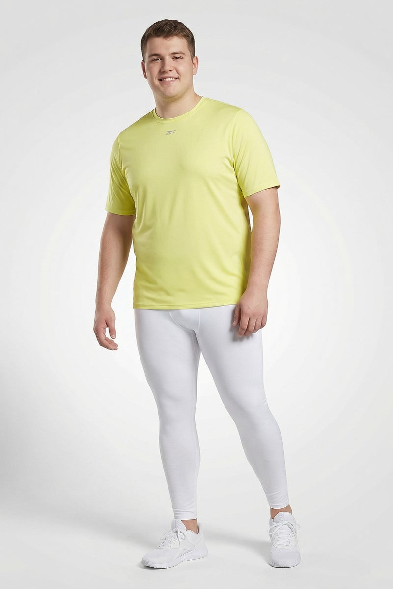 Reebok Men Sportswear Fit Short Sleeve Training T-Shirt, Lemon Green - Image 1