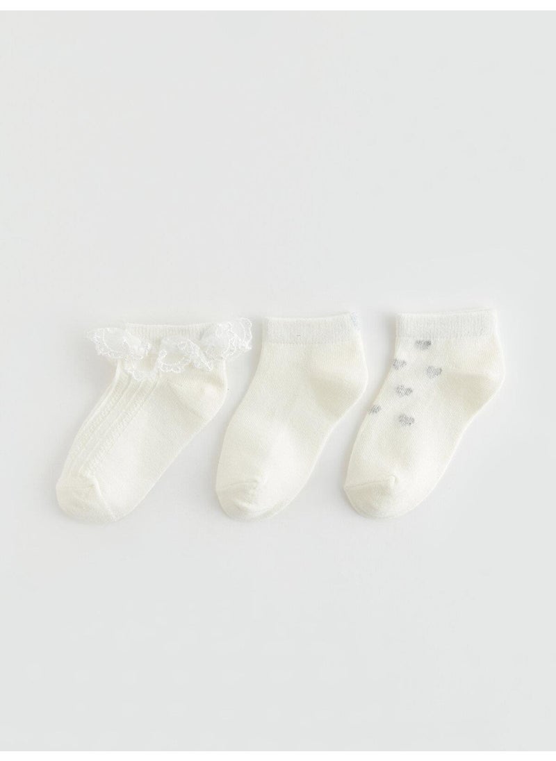 LC WAIKIKI Lcw Baby Printed Baby Girl Booties Socks 3-Pack  - Image 1