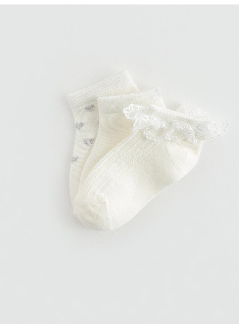 LC WAIKIKI Lcw Baby Printed Baby Girl Booties Socks 3-Pack  - Image 2