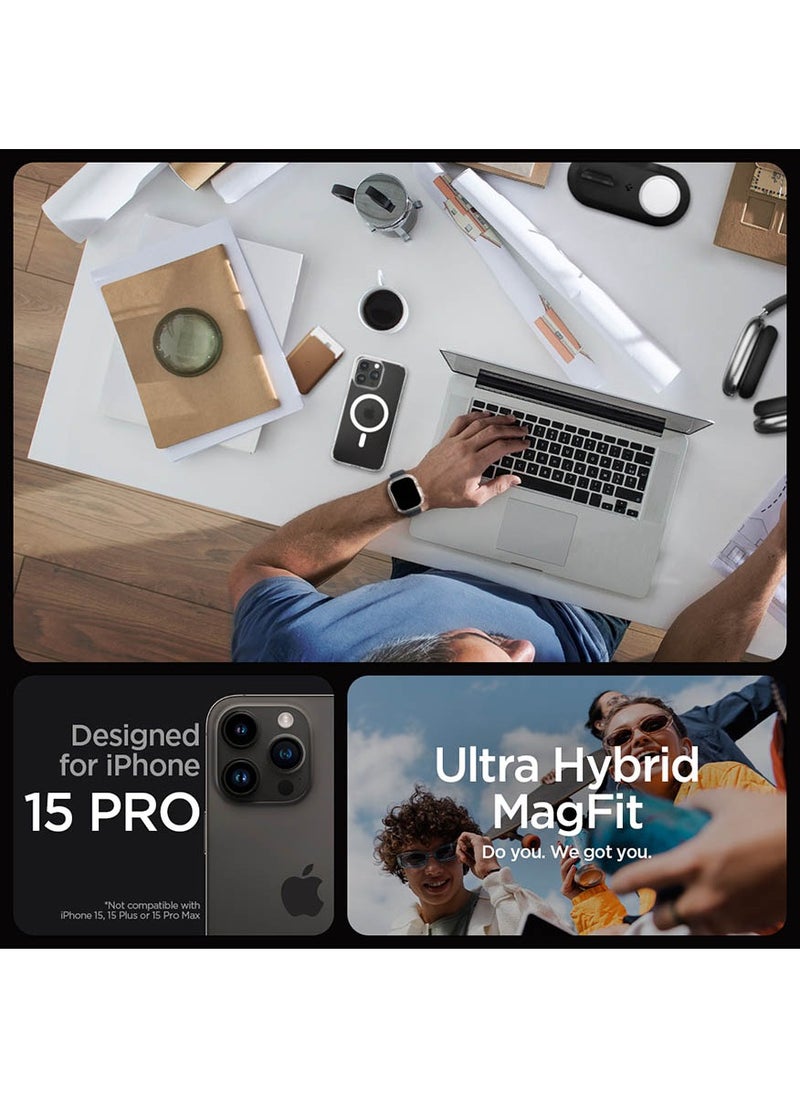 Spigen Ultra Hybrid MagFit for iPhone 15 Pro Case Cover with MagSafe - Frost Clear  - Image 2