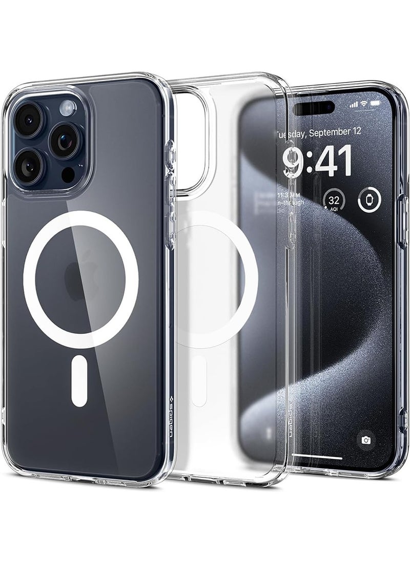 Spigen Ultra Hybrid MagFit for iPhone 15 Pro Case Cover with MagSafe - Frost Clear  - Image 1