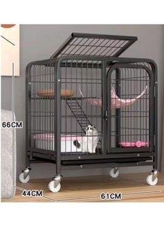 2-Tier Cat Cage Pet Playpen Crate Kennel With Wheels Stainless Steel 61x44x66 Cm - pzsku/Z7599602E655D9A1F0A5DZ/45/_/1702986526/ca445c89-0bd4-4ef2-8c7f-668429c95568