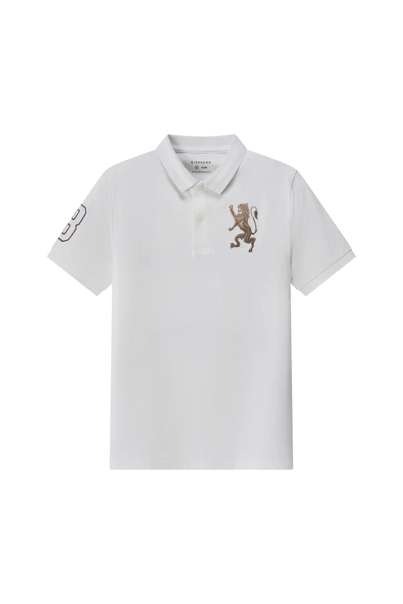 GIORDANO White Lion Polo Shirt for Men