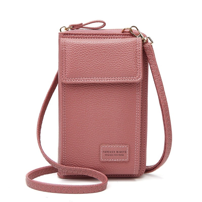 Multifunctional Solid Color PU Leather Wallet, RFID Blocking Design Portable Daily Storage Purse for Cards Cash Coin Business Use - Image 1