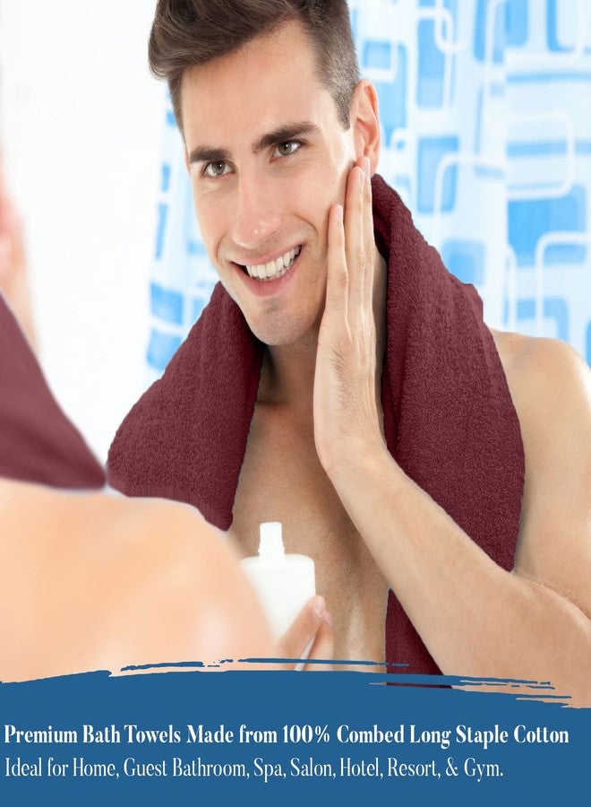 DAN RIVER Bath Towels Set of 4, 27 x 54 Inches, 100% Cotton, Larger & Lighter Weight, Quicker to Dry, Super Soft and Absorbent, Ideal Soft Bath Towels for Daily Use, Pomegrante - Image 2