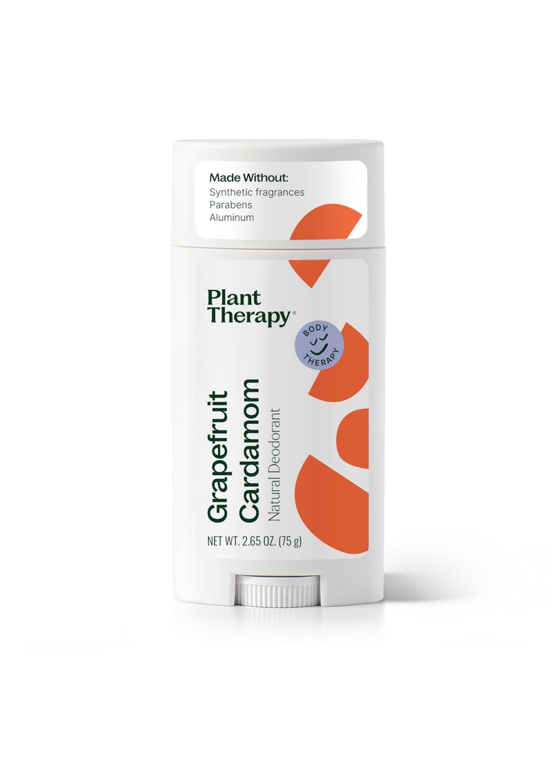 Plant Therapy Plant Therapy Grapefruit Cardamom Natural Deodorant for Men & Women 2.65 oz Aluminum Free, Cruelty Free, Smooth Application, Long Lasting Odor Control 
