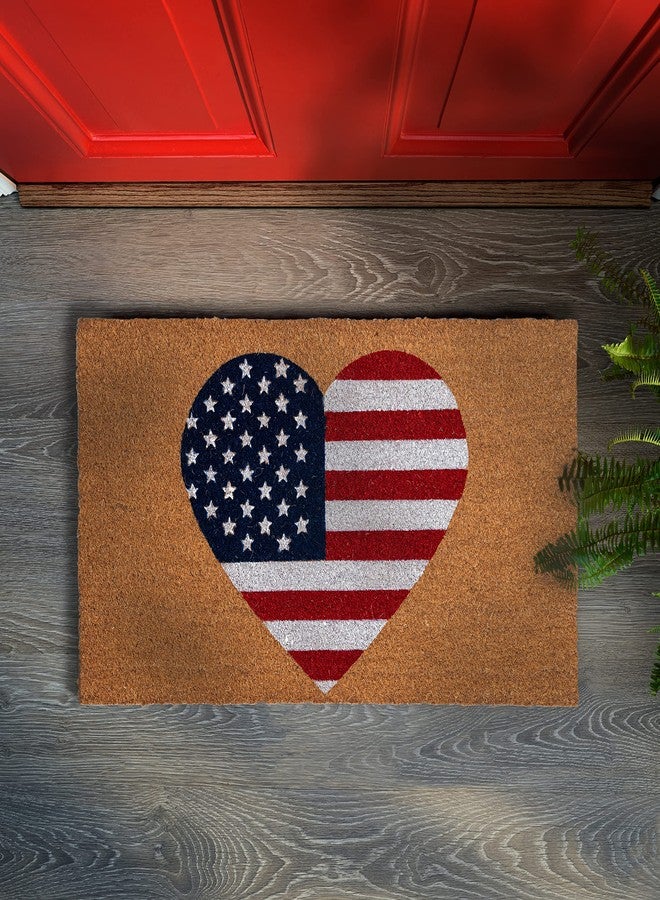 WALBROOK American Flag Heart Welcome Mat - All American Front Door Mat, All Star Outdoor Mat, Outdoor Mats for Home Entrance, Outdoor Doormats for Front Porch Decor, United States Flag Outdoor Rugs - Image 5