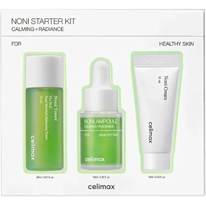 Celimax The Real Noni 3 Piece Mini Starter Kit - Moisturizing Toner 30ml, Soothing Ampoule 10ml and Repair Cream 10ml - Vegan Facial Care for All Skin Types - Korean Skincare - Image 2