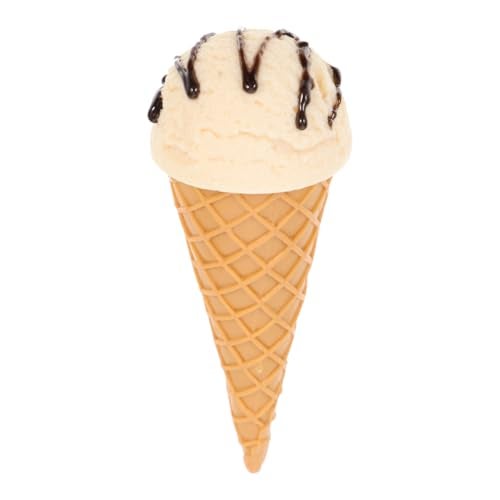 Garneck Fake Ice Cream Cone Prop Realistic Artificial Vanilla Ice Cream Pretend Food Desset Model for Shop Window Display Home Kitchen Decor Photography - Image 1