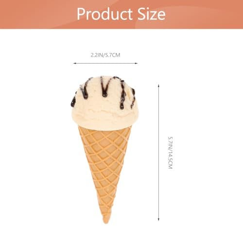 Garneck Fake Ice Cream Cone Prop Realistic Artificial Vanilla Ice Cream Pretend Food Desset Model for Shop Window Display Home Kitchen Decor Photography - Image 5