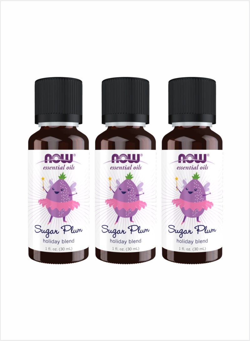 Now Essential Oils Sugar Plum Holiday Blend Oil – 30ml (Pack of 3)