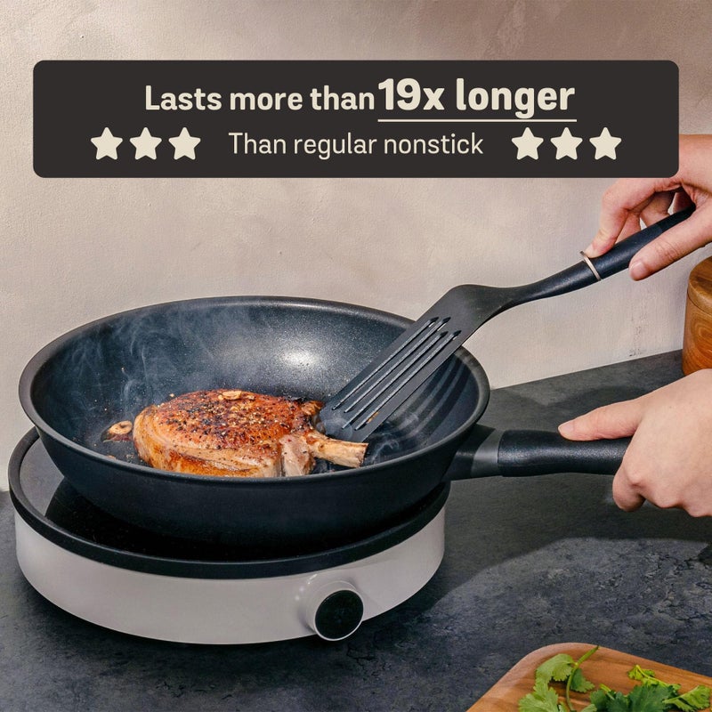 Meyer Midnight Hard Anodized Aluminium Non Stick Frypan | Frying Pan | Omlette pan | Fry pan with Stick Handle | Egg Pan | Gas and Induction Compatible, 20cm/ 1.16 Liters - Image 5