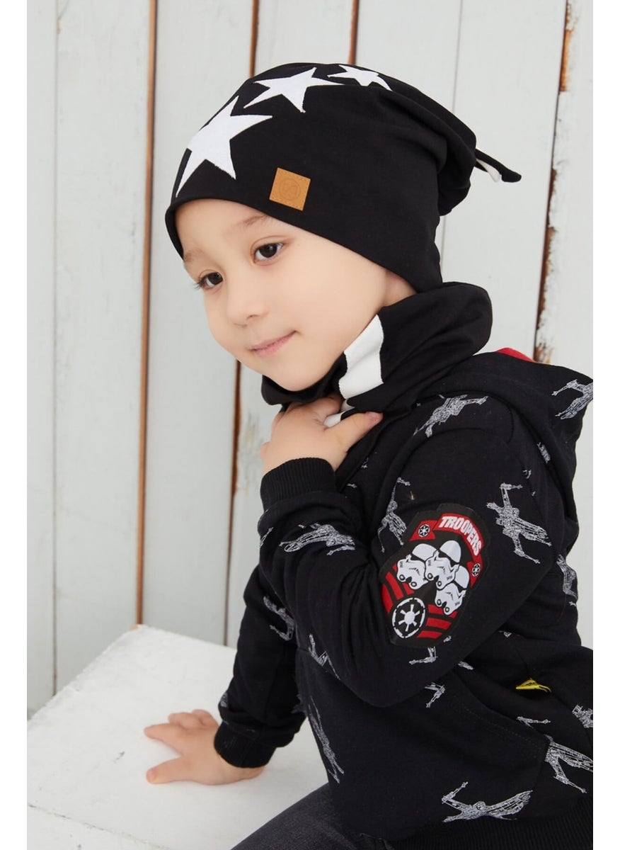 Babygiz Black White Fanatic Children Baby Hat Beanie Soft Double Layer Sports Cotton Combed Cotton  - Image 4