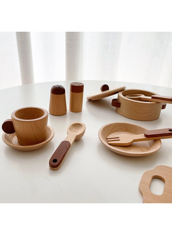 Generic - Children's Log Fruit And Vegetable Tableware Kitchen Utensils P1.0 Play House And Play Family And Play Parent-child Simulation Role-playing Toys-Color:Look At The Style - Image 1
