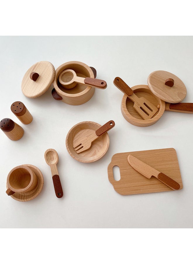 Generic - Children's Log Fruit And Vegetable Tableware Kitchen Utensils P1.0 Play House And Play Family And Play Parent-child Simulation Role-playing Toys-Color:Look At The Style - Image 1