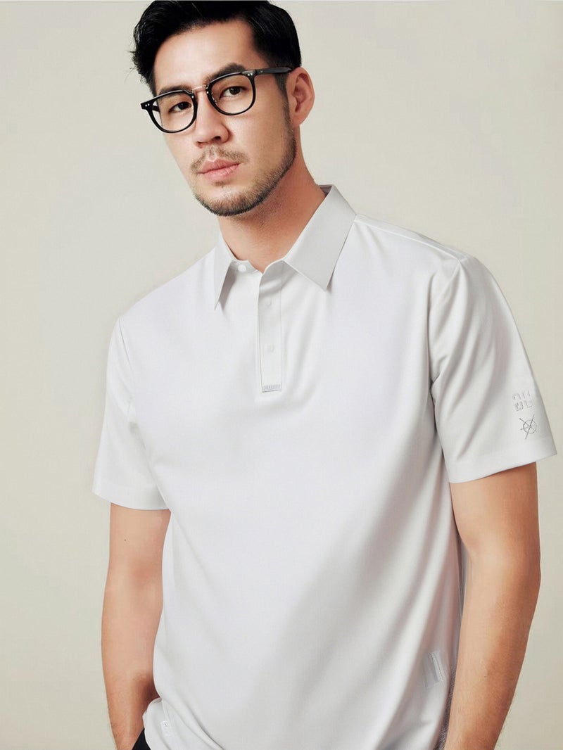 Men's Quick Dry 4-Way Stretch Polo Shirt Summer Business Casual Cooling Short Sleeve T-Shirt - Image 4
