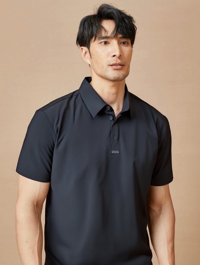 Men's Quick Dry 4-Way Stretch Polo Shirt Summer Business Casual Cooling Short Sleeve T-Shirt - Image 2