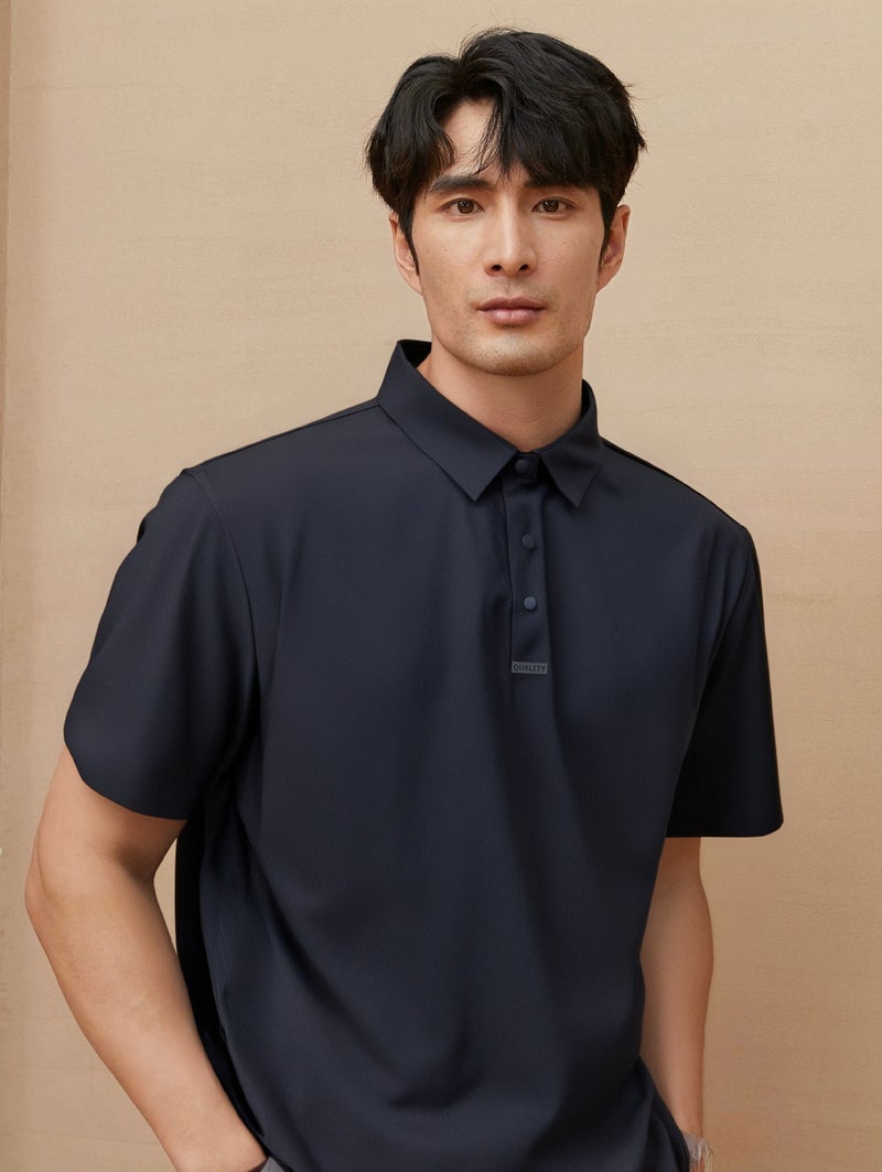 Men's Quick Dry 4-Way Stretch Polo Shirt Summer Business Casual Cooling Short Sleeve T-Shirt - Image 1