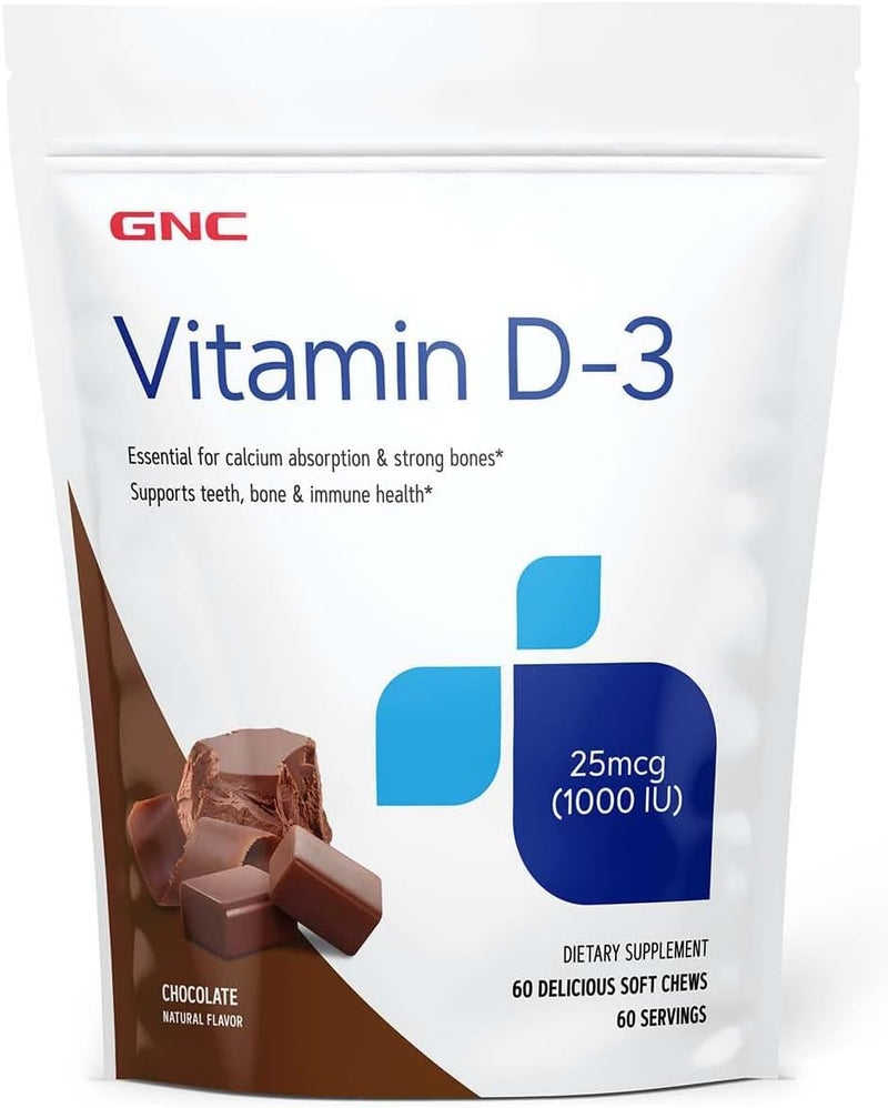 GNC Vitamin D-3 Soft Chews Chocolate for Adults - Image 1