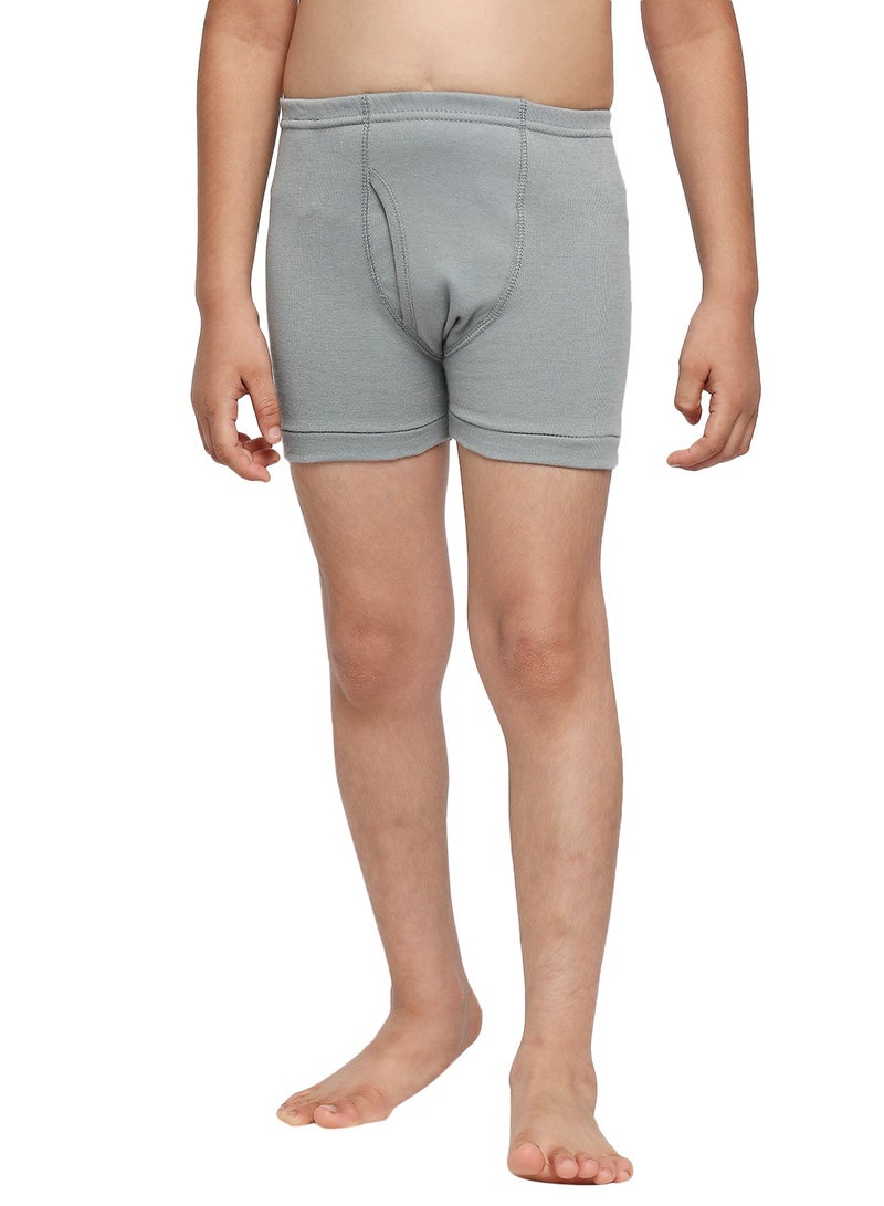 BYC BOY'S COTTON BOXER SHORT BRIEF (PACK OF 3) - DARK GREY  - Image 3
