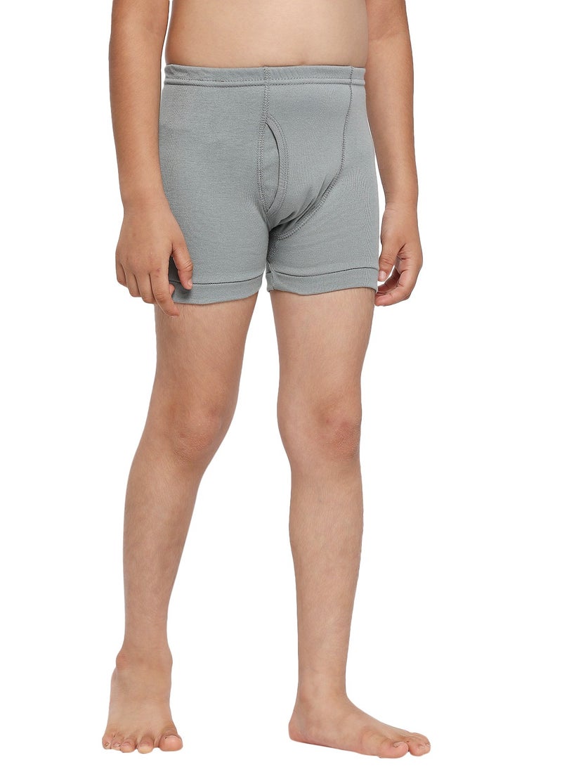 BYC BOY'S COTTON BOXER SHORT BRIEF (PACK OF 3) - DARK GREY  - Image 4