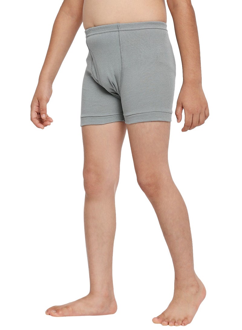 BYC BOY'S COTTON BOXER SHORT BRIEF (PACK OF 3) - DARK GREY  - Image 5