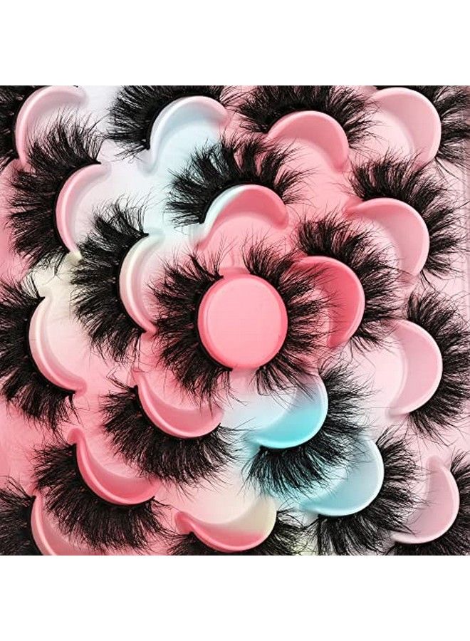 wiwoseo False Eyelashes Dramatic Fluffy 3D Effect Faux Mink Lashes Pack 20Mm Long Crossing Fake Eyelashes 10 Pairs - Image 1