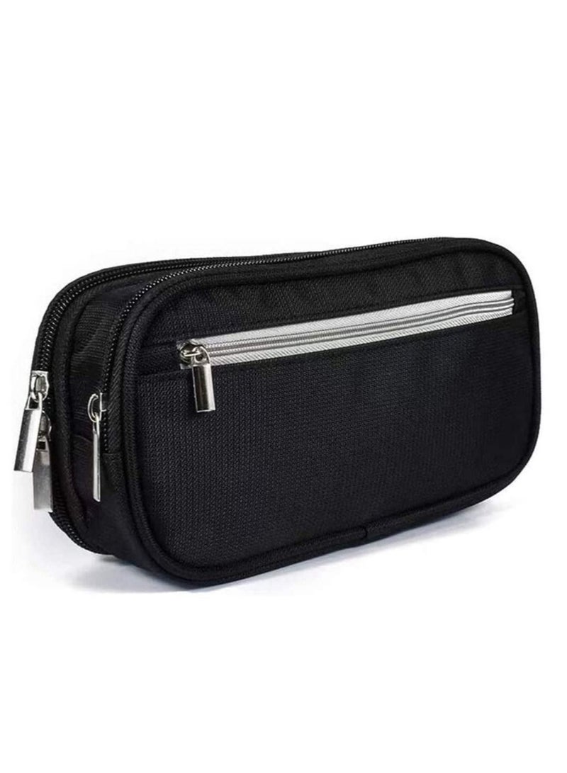 Pencil Case Large Capacity Pencil Cases/Pen Case/Pencil Bag Pouch with Multi Compartments for Boys and Girls Large Capacity Bag Pouch Holder Stationery Desk Organizer with Zipper Black - Image 1