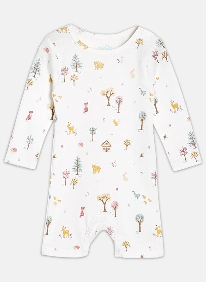 Broon Boys & Girls Off White and Grey Printed Rompers | Premium Organic Cotton | Full Sleeves with Allover Print | Infant Wear | Skin Friendly | Chemical Free | Pack of 2 - Image 3