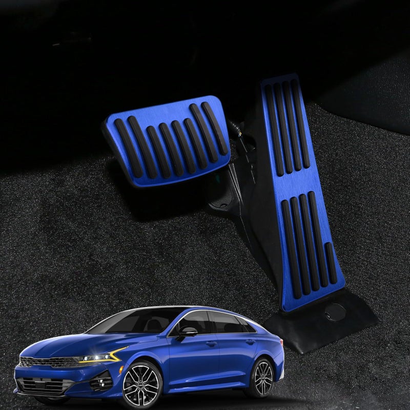 ANFOKAS Compatible with Kia K5 GT GTLine Sportage 2025 2024 2023 2022 2021 2020 Compatible with Hyundai Tucson Santa Sonata Palisade Accessories Car Foot Pedal Covers Pedals Pads Blue