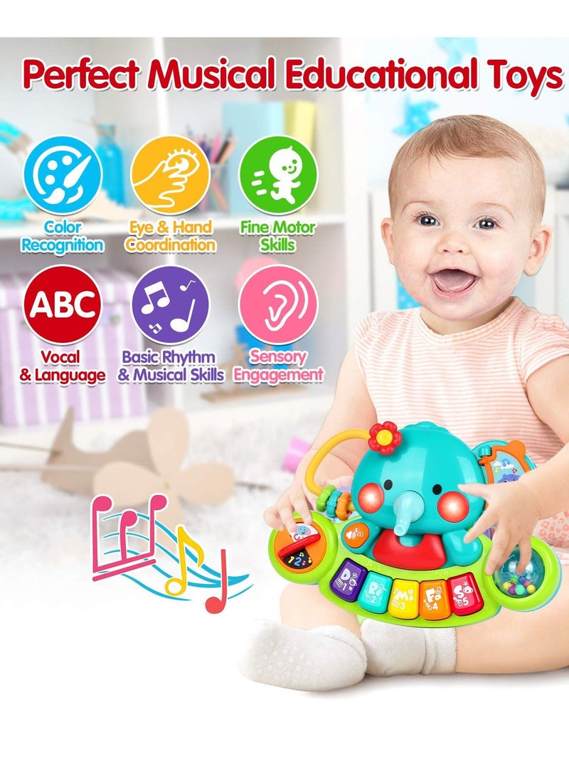 Y&D Baby Piano Toy 6 to 12 Months Elephant Light Up Music Toys for 9 18 Early Learning Educational Keyboard Infant Girl Gift 1 Year Old Boys Girls  - Image 3