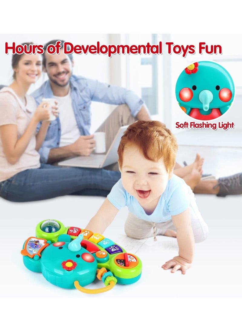 Y&D Baby Piano Toy 6 to 12 Months Elephant Light Up Music Toys for 9 18 Early Learning Educational Keyboard Infant Girl Gift 1 Year Old Boys Girls  - Image 2