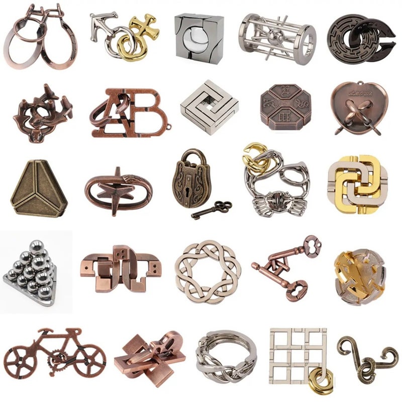 Puzzle Zinc Alloy Unlock Kong Ming Lock Magic Alloy Educational Toys Nine-Chain Intelligence Unlock Buckle Full Set - Image 2