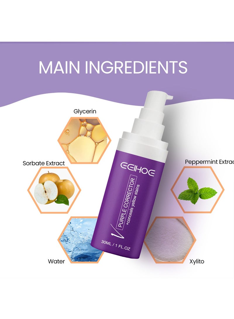 EELHOE Purple Corrector-Toothpaste for Teeth Whitening, Yellow Teeth Cleaning, Colour Corrector and Effective Stains Removal, Oral Hygiene Care and Health - Image 5