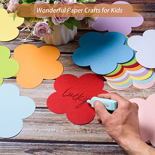 MixTeach 72 Pieces Large Flower Cutouts Paper Flowers 6 Inch Assorted Color Spring Flower Cut Outs Classroom Decoration Cut-Outs Flower Paper Shape for DIY Kids Craft Projects Spring Summer Theme School Party - Image 3